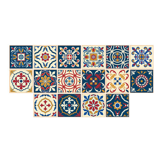 Self-Adhesive Flower Wallpaper Panels Bohemian Style PVC Wall Covering, 8' L x 8" W Clearhalo 'Wall Decor' 'Wallpaper' 1504629