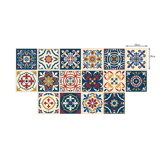 Self-Adhesive Flower Wallpaper Panels Bohemian Style PVC Wall Covering, 8' L x 8" W Clearhalo 'Wall Decor' 'Wallpaper' 1504630