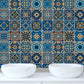 Bohemia Seamless Pattern Peel Wallpapers Yellow-Blue Moroccan Tile Wall Decor for Bath Clearhalo 'Wall Decor' 'Wallpaper' 1504632