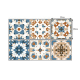 Boho Chic Flower-Like Wallpaper Panels PVC Peel and Paste Blue-Brown Wall Art for Kitchen Clearhalo 'Wall Decor' 'Wallpaper' 1504640
