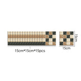 Marble Mosaic Tile Wallpaper Panel Set Modern Smooth Self Sticking Wall Decor in Black-Brown Clearhalo 'Wall Decor' 'Wallpaper' 1504700