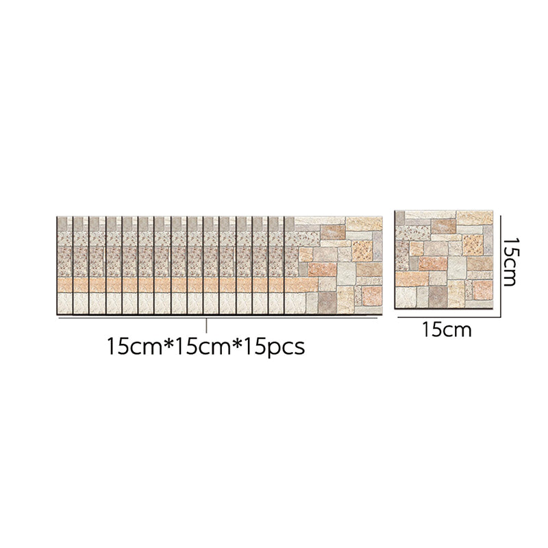 Removable Brick Wallpaper Panels 7.2-sq ft Industrial Wall Decor for Living Room, Brown Clearhalo 'Industrial wall decor' 'Industrial' 'Wallpaper' Wall Decor' 1504790