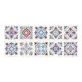 Floral Tiles Stick Wallpaper Panels 10 Pcs Bohemian PVC Wall Covering in Purple, 4.3-sq ft Clearhalo 'Wall Decor' 'Wallpaper' 1504982