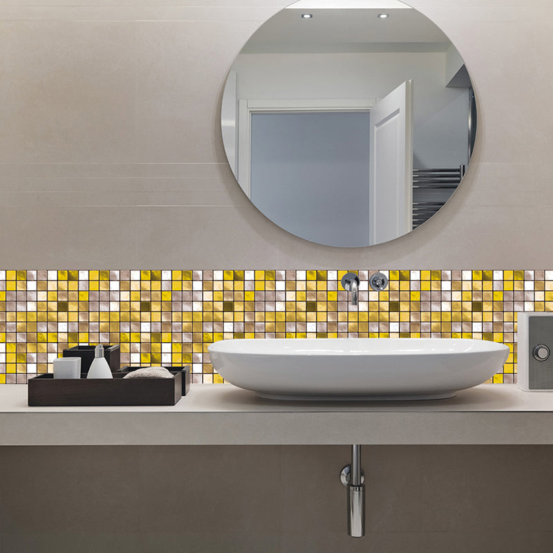 Modern Mosaics Tile Wallpaper Panels Multicolored Peel and Paste Wall Art for Bathroom (10 Pcs) Clearhalo 'Wall Decor' 'Wallpaper' 1505019