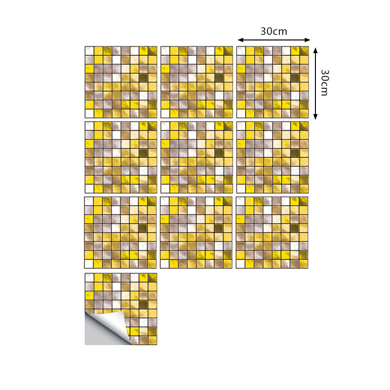 Modern Mosaics Tile Wallpaper Panels Multicolored Peel and Paste Wall Art for Bathroom (10 Pcs) Clearhalo 'Wall Decor' 'Wallpaper' 1505022