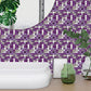 Modern Mosaics Tile Wallpaper Panels Multicolored Peel and Paste Wall Art for Bathroom (10 Pcs) Purple Clearhalo 'Wall Decor' 'Wallpaper' 1505028