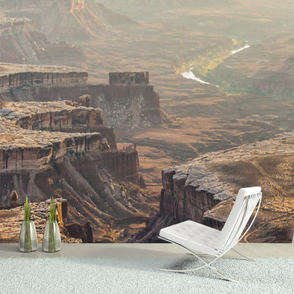 Brown Rift Valley Wallpaper Mural Stain Resistant Modern Living Room Wall Decoration Brown Clearhalo 'Wall Decor' 'Wall Mural' 1505078