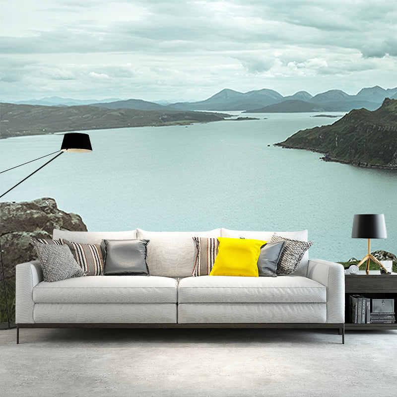 Girl by the Riverside Mural Modern Washable Living Room Wall Decoration, Custom Print Clearhalo 'Wall Decor' 'Wall Mural' 1505084