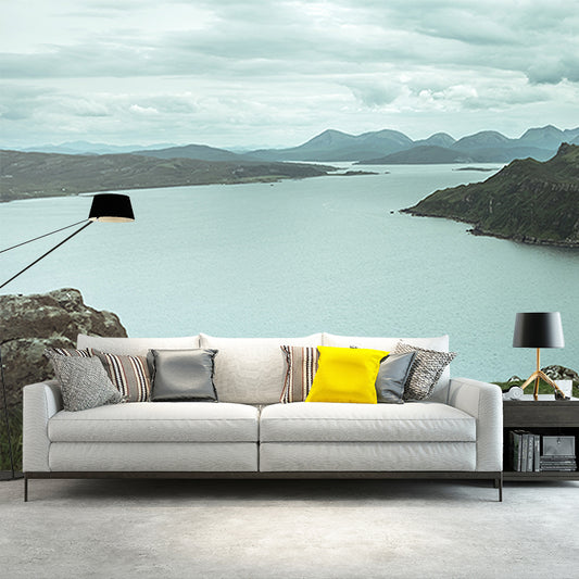 Girl by the Riverside Mural Modern Washable Living Room Wall Decoration, Custom Print Clearhalo 'Wall Decor' 'Wall Mural' 1505084