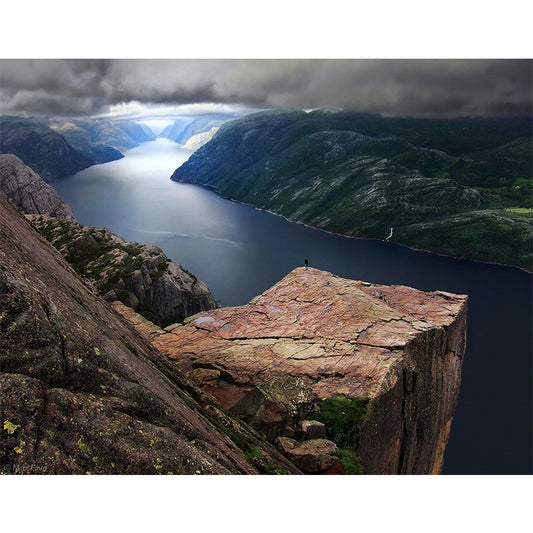 Giant River Mountain Mural Decal Brown Non-Woven Wall Art, Moisture Resistant, Custom Printed Clearhalo 'Wall Decor' 'Wall Mural' 1505151