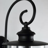 Urn Shade Clear Glass Wall Mounted Lamp Industrial Single Bulb Outdoor Sconce Light with Curved Arm Clearhalo 'Art deco wall lights' 'Cast Iron' 'Glass' 'Industrial wall lights' 'Industrial' 'Middle century wall lights' 'Modern' 'Rustic wall lights' 'Tiffany' 'Traditional wall lights' 'Wall Lamps & Sconces' 'Wall Lights' Lighting' 150515