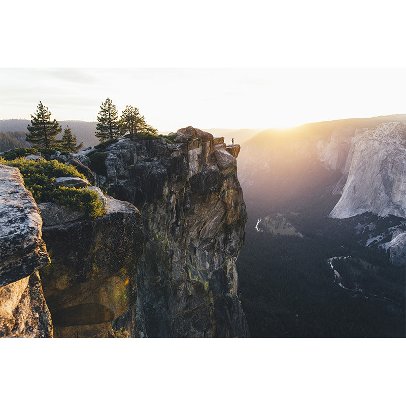 Photography Cliffs Scenery Mural Decal for Living Room, Brown, Customized Size Available Clearhalo 'Wall Decor' 'Wall Mural' 1505196