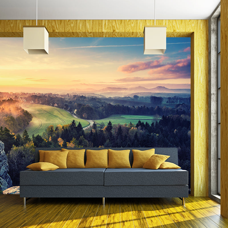 Photography of Sunset View Mural Full Size Wall Covering for Accent Wall, Custom Size Brown Clearhalo 'Wall Decor' 'Wall Mural' 1505208