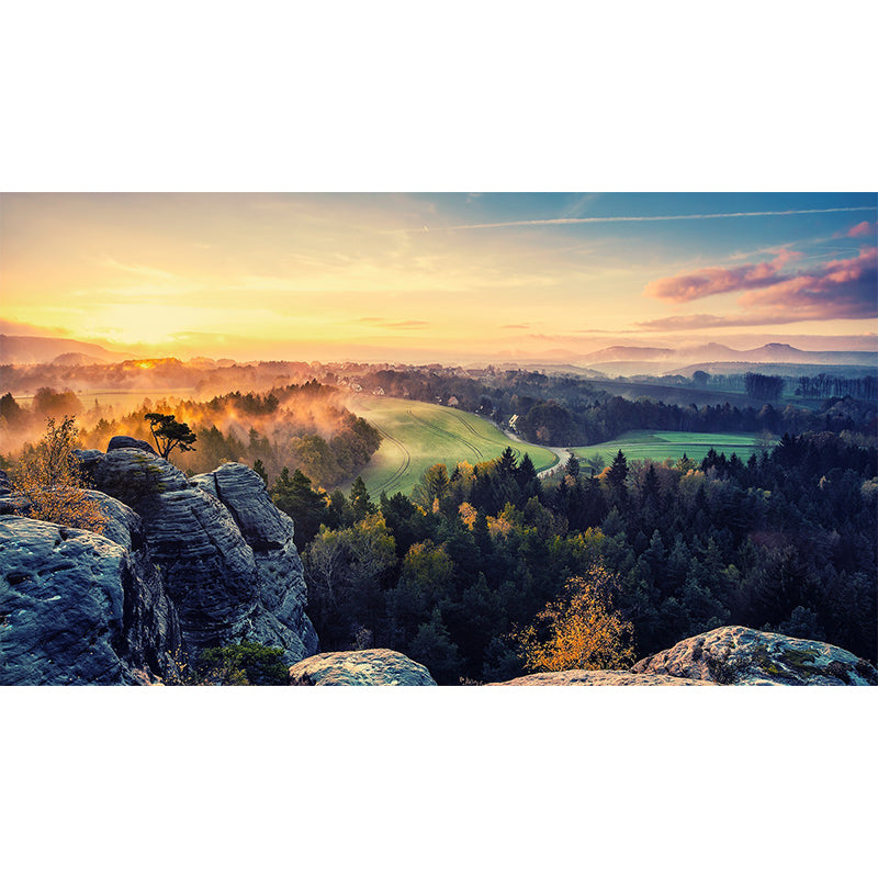 Photography of Sunset View Mural Full Size Wall Covering for Accent Wall, Custom Size Clearhalo 'Wall Decor' 'Wall Mural' 1505211