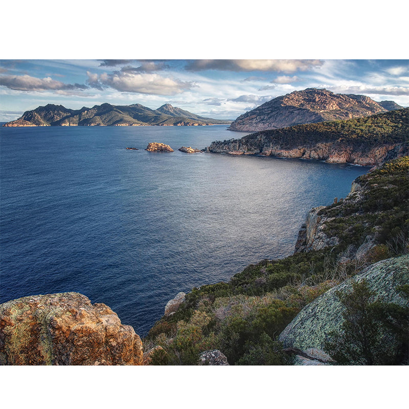 Nordic Ocean Mountains Mural Wallpaper Blue Stain-Resistant Wall Art for Living Room Clearhalo 'Wall Decor' 'Wall Mural' 1505326