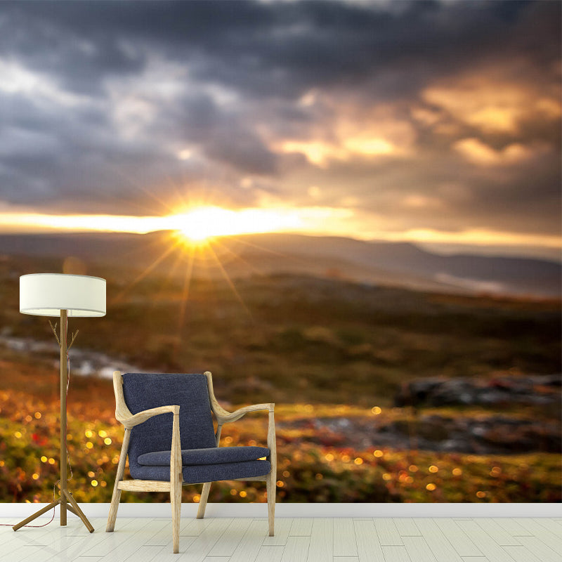 Custom Size Photography Modern Mural with Brown First Ray of Sunshine in Wilds Wall Art, Custom Print Clearhalo 'Wall Decor' 'Wall Mural' 1505335