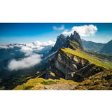 Mountains with Clouds Wall Mural Green Contemporary Wall Covering for Living Room Clearhalo 'Wall Decor' 'Wall Mural' 1505341
