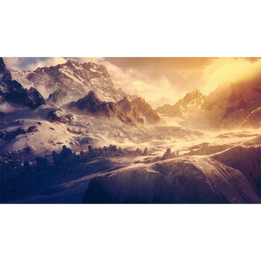 Nightfall Snow Mountain Wallpaper Mural Modern Smooth Wall Art in Brown for Living Room Clearhalo 'Wall Decor' 'Wall Mural' 1505366