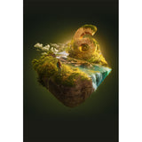 Sci-Fi Boys Wallpaper Mural with Moving Mountain Pattern Green Wall Art for Bedroom Clearhalo 'Wall Decor' 'Wall Mural' 1505401