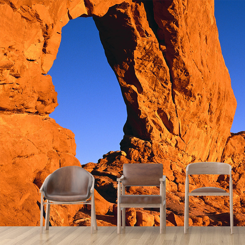 Orange Arches National Park Mural Decal Stain Resistant Modern Hallway Wall Art, Custom Size Orange Clearhalo 'Wall Decor' 'Wall Mural' 1505413