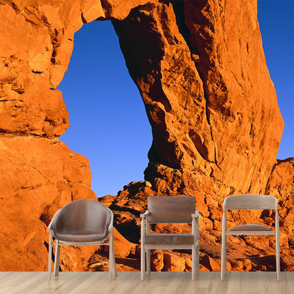 Orange Arches National Park Mural Decal Stain Resistant Modern Hallway Wall Art, Custom Size Orange Clearhalo 'Wall Decor' 'Wall Mural' 1505413