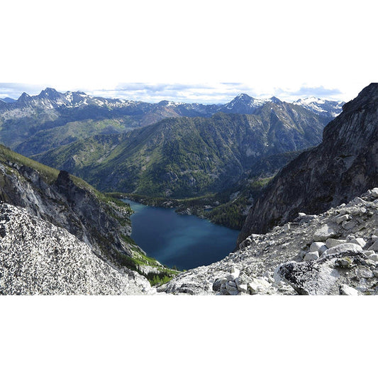 River Among Mountains Scenery Mural Decal Contemporary Non-Woven Wall Art in Green Clearhalo 'Wall Decor' 'Wall Mural' 1505436