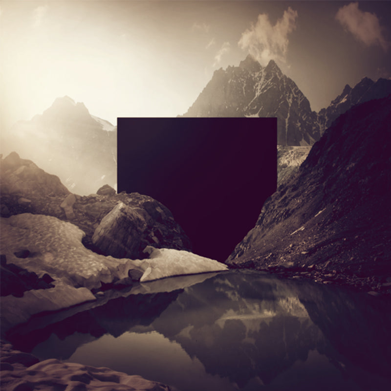 Modernist Landscape Wallpaper Mural Brown Mountain and Lake Scene Wall Decoration Clearhalo 'Wall Decor' 'Wall Mural' 1505471