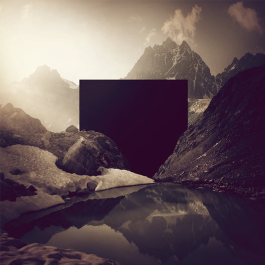 Modernist Landscape Wallpaper Mural Brown Mountain and Lake Scene Wall Decoration Clearhalo 'Wall Decor' 'Wall Mural' 1505471