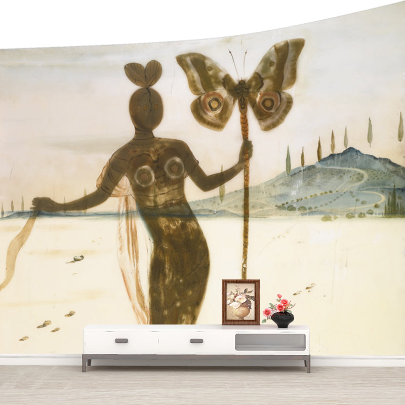 Brown Fancy Costume Wallpaper Mural Stain Resistant Surreal Bedroom Wall Decoration Clearhalo 'Wall Decor' 'Wall Mural' 1505564