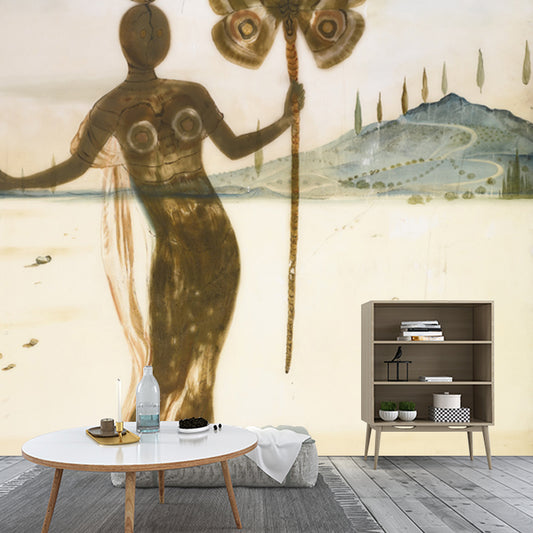 Brown Fancy Costume Wallpaper Mural Stain Resistant Surreal Bedroom Wall Decoration Clearhalo 'Wall Decor' 'Wall Mural' 1505565