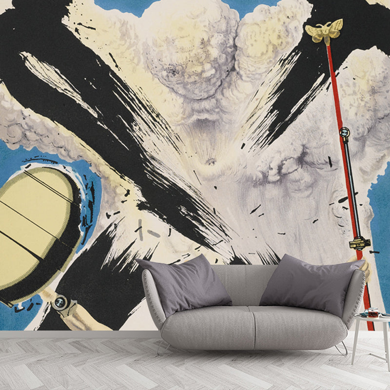 Salvador Dali Knight Painting Mural Surreal Water-Proof Living Room Wall Art, Customized Size Black Clearhalo 'Wall Decor' 'Wall Mural' 1505568