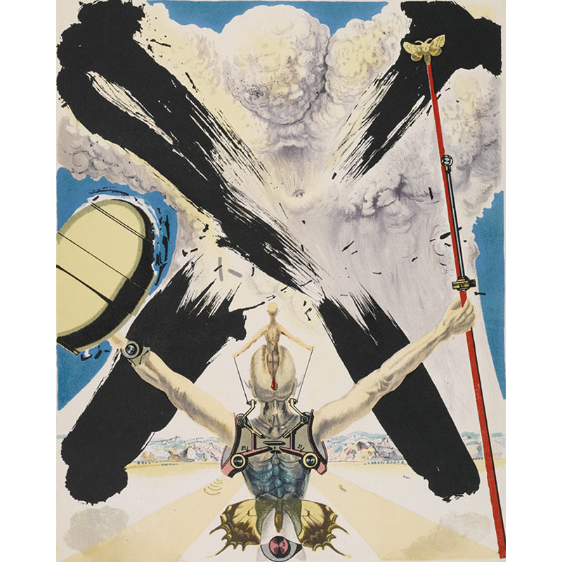 Salvador Dali Knight Painting Mural Surreal Water-Proof Living Room Wall Art, Customized Size Clearhalo 'Wall Decor' 'Wall Mural' 1505571