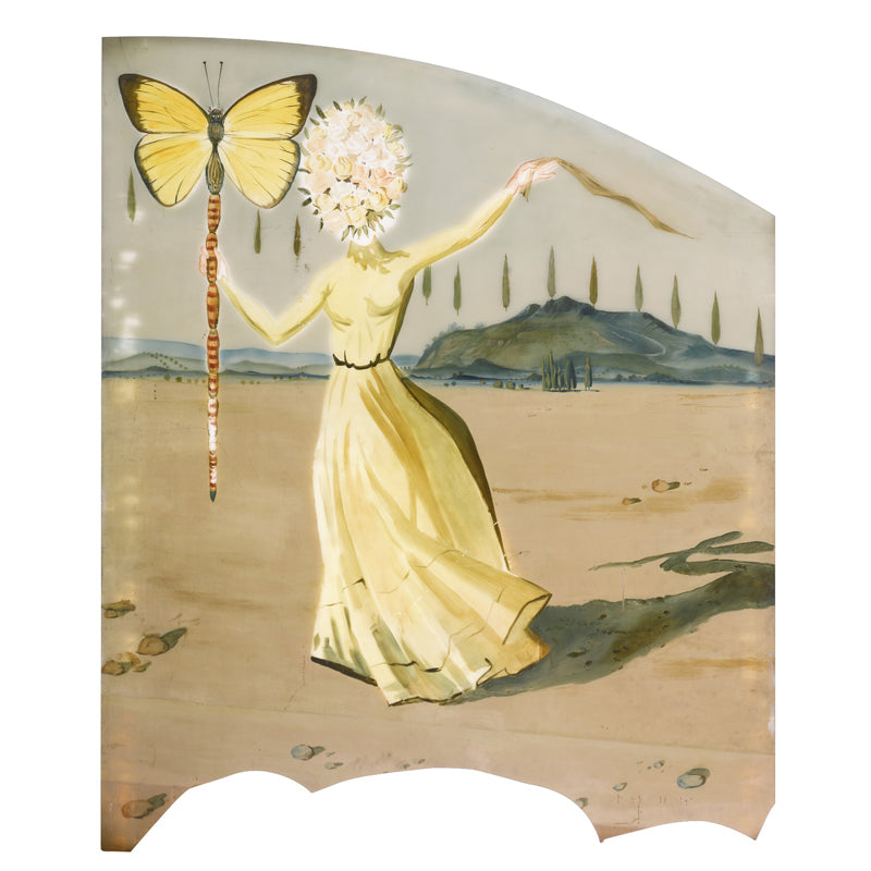 Illustration Gala Dress Mural Wallpaper for Accent Wall, Yellow, Personalized Size Clearhalo 'Wall Decor' 'Wall Mural' 1505631