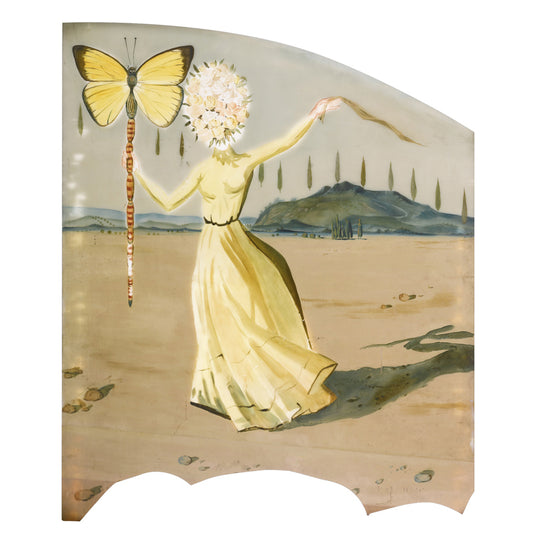 Illustration Gala Dress Mural Wallpaper for Accent Wall, Yellow, Personalized Size Clearhalo 'Wall Decor' 'Wall Mural' 1505631