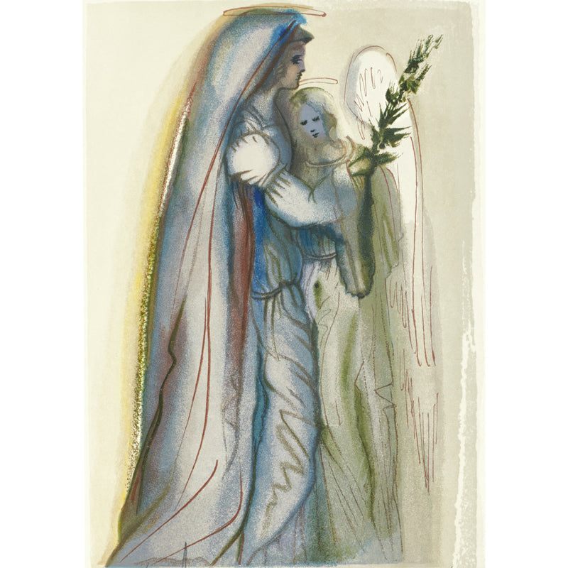 Full Size Lover Wall Mural Decal for Home Religious Wall Covering in Aqua, Waterproof Clearhalo 'Wall Decor' 'Wall Mural' 1505641