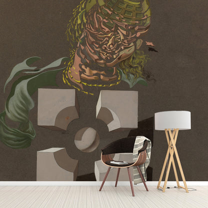 Exceptional Man-Shape Painting Mural for Home Salvador Dali Artwork Wall Decor, Custom Print Coffee Clearhalo 'Wall Decor' 'Wall Mural' 1505688