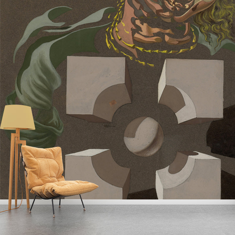 Exceptional Man-Shape Painting Mural for Home Salvador Dali Artwork Wall Decor, Custom Print Clearhalo 'Wall Decor' 'Wall Mural' 1505689