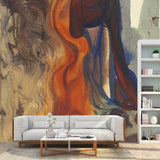 Red Catholic Priest Painting Mural Washable Surrealism Living Room Wall Covering Clearhalo 'Wall Decor' 'Wall Mural' 1505704
