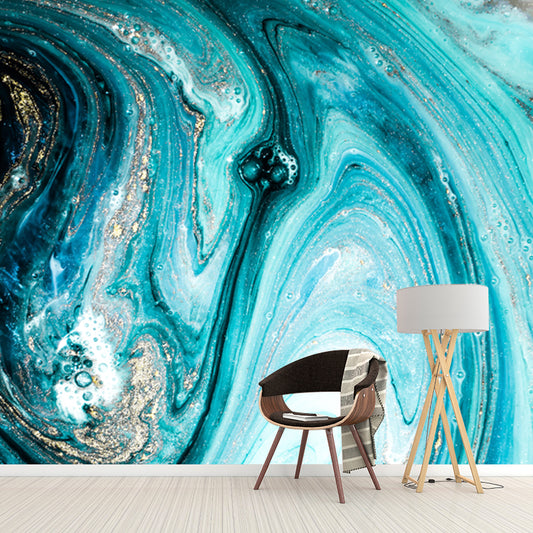 Tropical Whirling Pool Mural in Blue Moisture Resistant Wall Covering for Bedroom Clearhalo 'Wall Decor' 'Wall Mural' 1505759