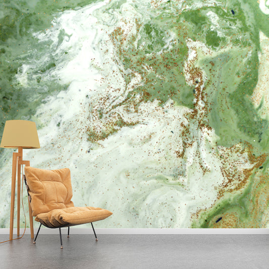 Big Waves Wall Paper Mural Light Green Non-Woven Wall Decor, Washable, Made to Measure Clearhalo 'Wall Decor' 'Wall Mural' 1505769