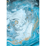 Whole Ocean Waves Mural Decal Tropix Beautiful Scenery Wall Art in Blue for Hallway