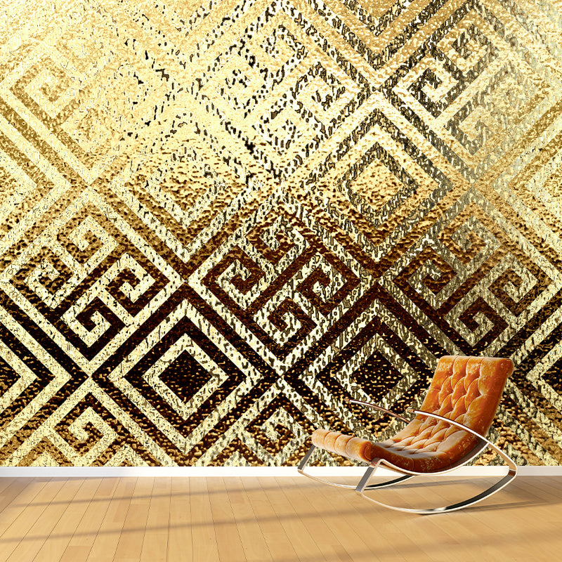 Gold Foil Wallpaper Mural Geometric Pattern Artistic Moisture Resistant Wall Decor Gold Clearhalo 'Wall Decor' 'Wall Mural' 1505828