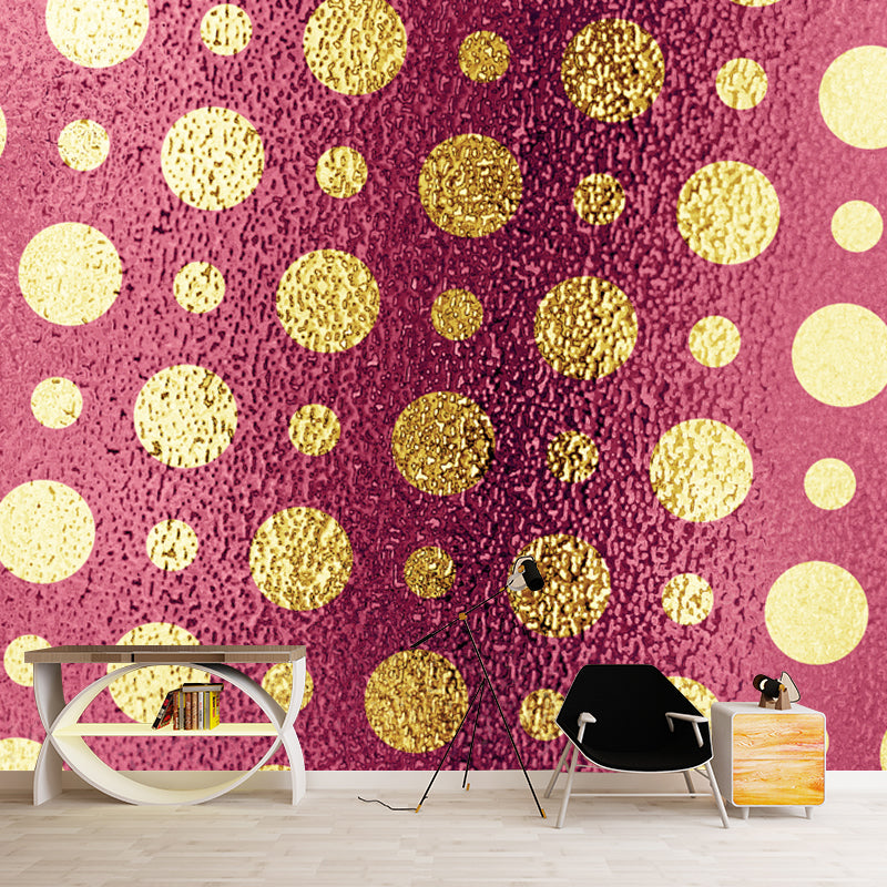 Large Polka Dots Wallpaper Mural for Home Foil Wall Art in Bright Color, Waterproof Clearhalo 'Wall Decor' 'Wall Mural' 1505894