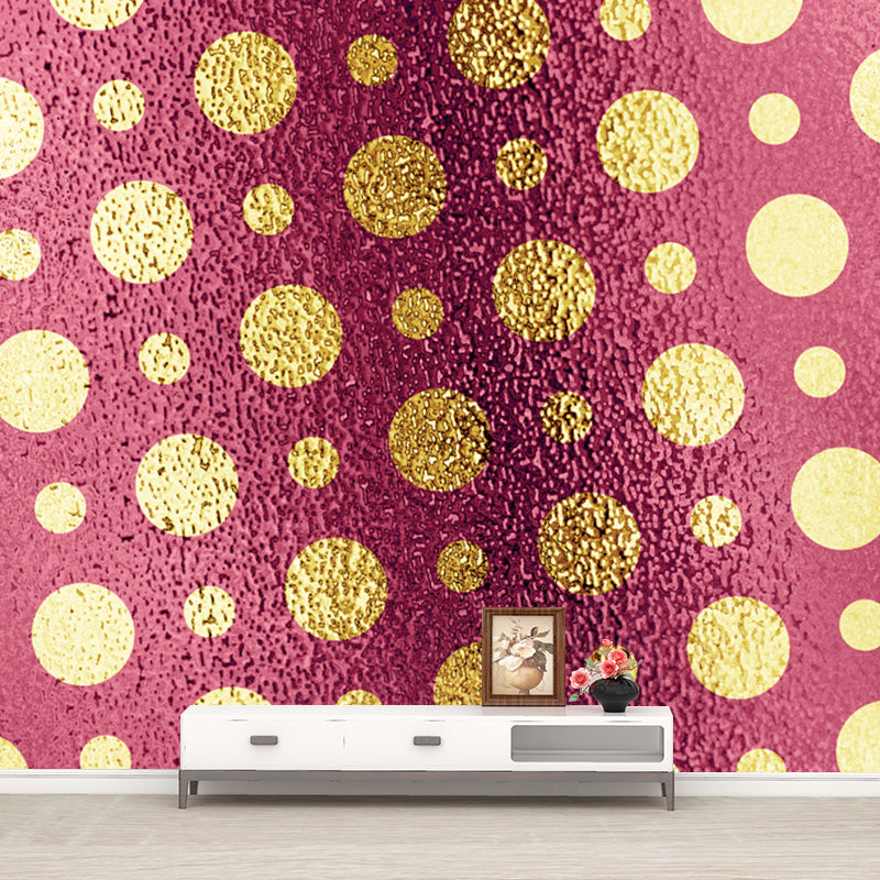Large Polka Dots Wallpaper Mural for Home Foil Wall Art in Bright Color, Waterproof Clearhalo 'Wall Decor' 'Wall Mural' 1505895