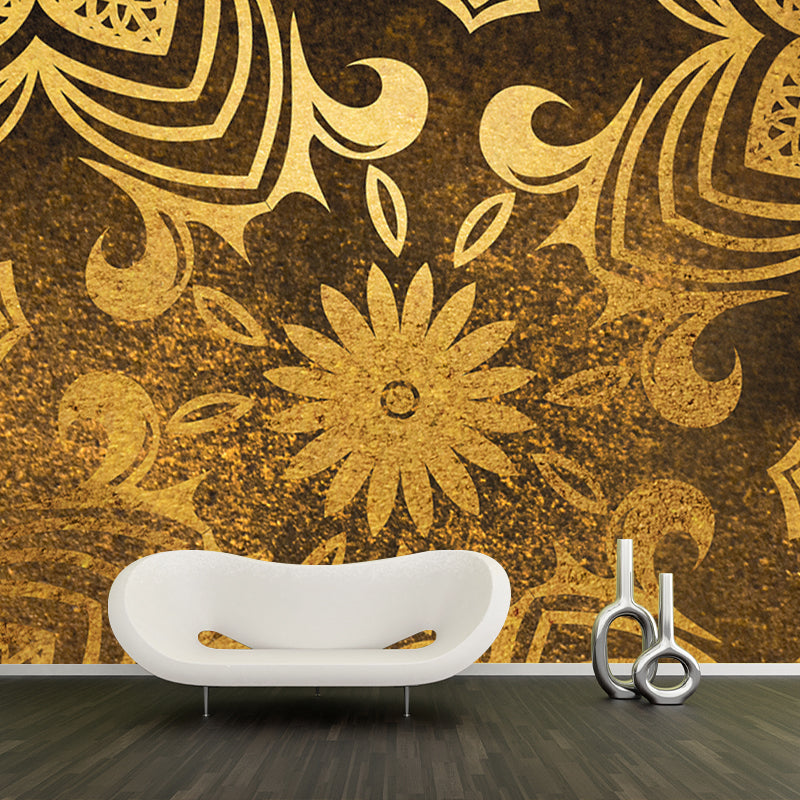 Vintage Foil Paper-Cut Flower Mural Dark Color Waterproofing Wall Decor for Bedroom Clearhalo 'Wall Decor' 'Wall Mural' 1505905