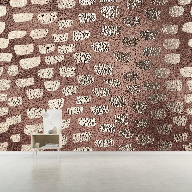 Modernist Spots Foil Wall Mural for Bedroom Personalized Wall Art in Pastel Color Coffee Clearhalo 'Wall Decor' 'Wall Mural' 1505938