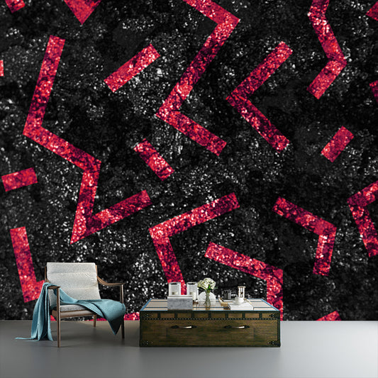 Huge Maze Lines Foil Mural Dark Color Non-Woven Material Wall Covering, Washable, Custom Made Clearhalo 'Wall Decor' 'Wall Mural' 1505960