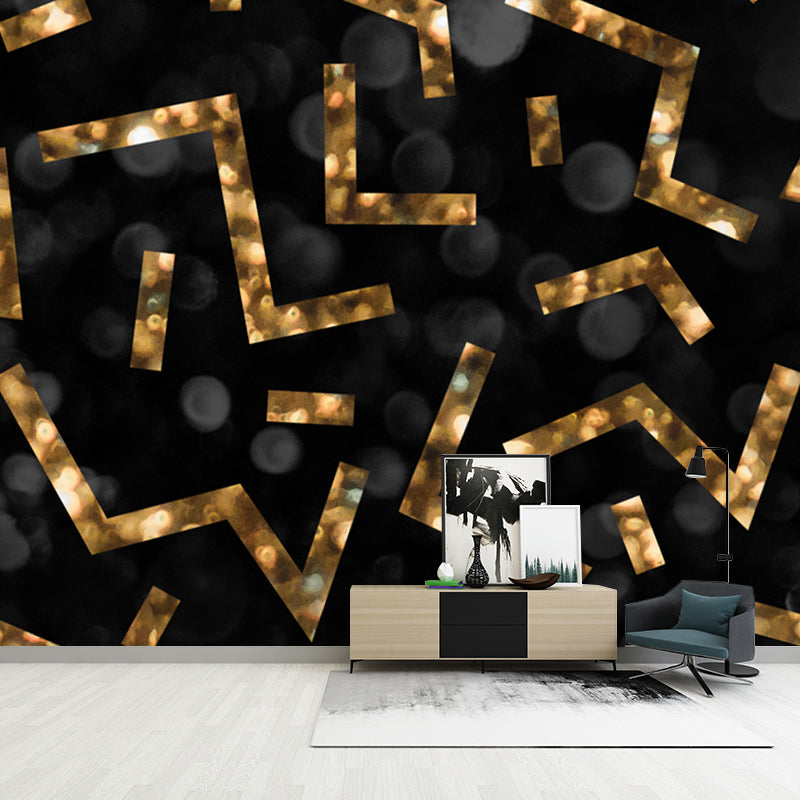 Huge Maze Lines Foil Mural Dark Color Non-Woven Material Wall Covering, Washable, Custom Made Clearhalo 'Wall Decor' 'Wall Mural' 1505964