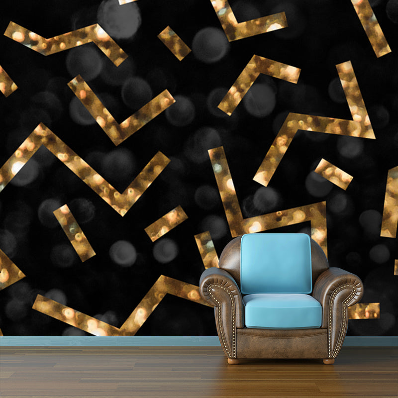 Huge Maze Lines Foil Mural Dark Color Non-Woven Material Wall Covering, Washable, Custom Made Clearhalo 'Wall Decor' 'Wall Mural' 1505965