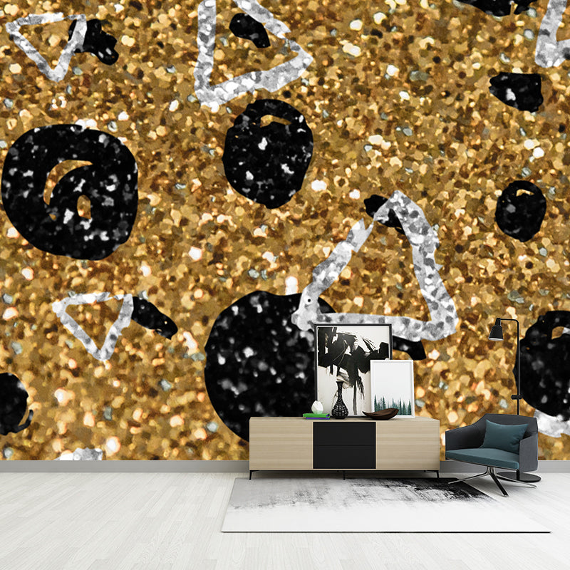 Custom Illustration Artistry Mural with Foil Geometric Shapes Pattern in Pastel Color Clearhalo 'Wall Decor' 'Wall Mural' 1505984